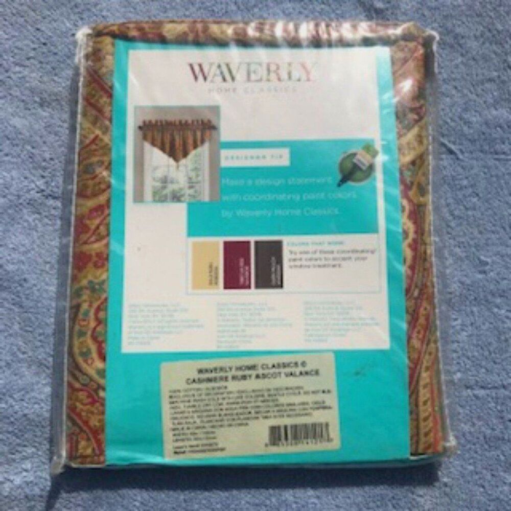Valance . Waverly "Cashmere" Ruby Ascot ......... Size: 52" Wide x 20" Long - Picture 2 of 4
